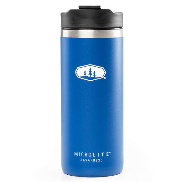 GSI Outdoors dugattyús kültéri kávé- vagy teázógép Microlite Javapress 423 ml, kék