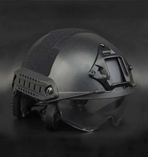 DRAGOWA Tactical Gyors MH taktikai sisak Charger szemüveggel, fekete (tanúsítvány nélkül)