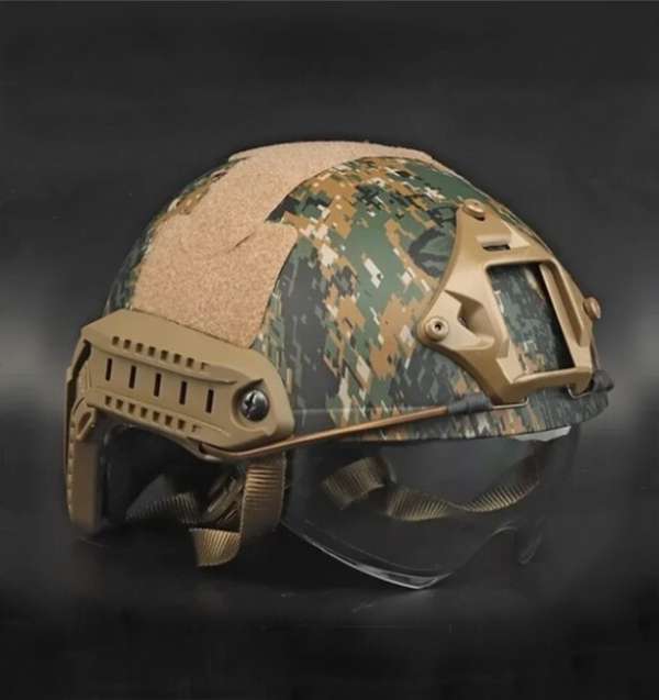 DRAGOWA Tactical Taktikai sisak Fast MH Charger szemüveggel, Digital Woodland (tanúsítvány nélkül)