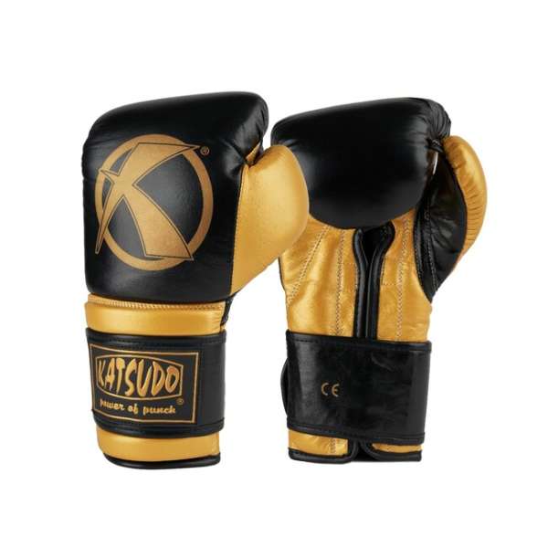 Katsudo bokszkesztyű FIGHT, fekete-arany