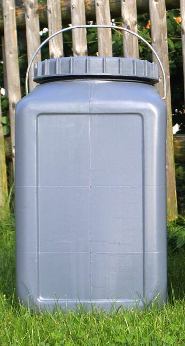 BasicNature Széles szájú folyadéktartály szürke 30 l négyzet alakban