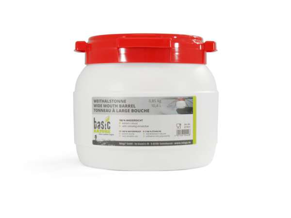 BasicNature széles szájú hordó fehér 10,4 l