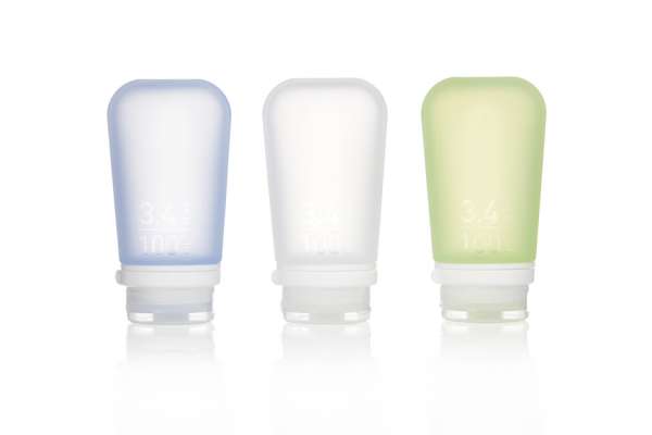 humangear GoToob+ szilikon utazó palack/patron 3 csomag 100 ml átlátszó/zöld/kék