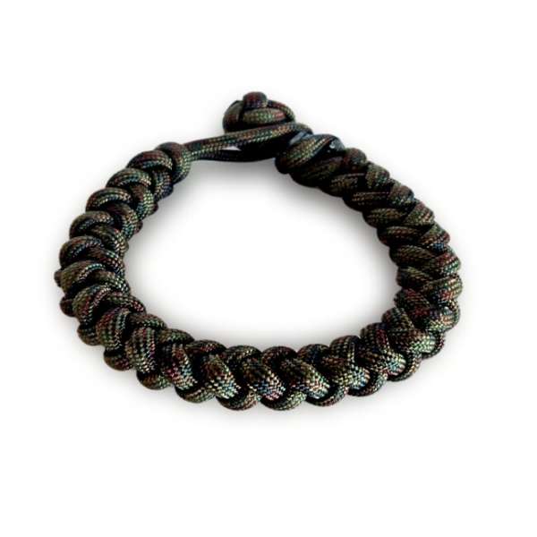 WARAGOD Paracord karkötő állítható csattal Ectar, terepszínű zöld