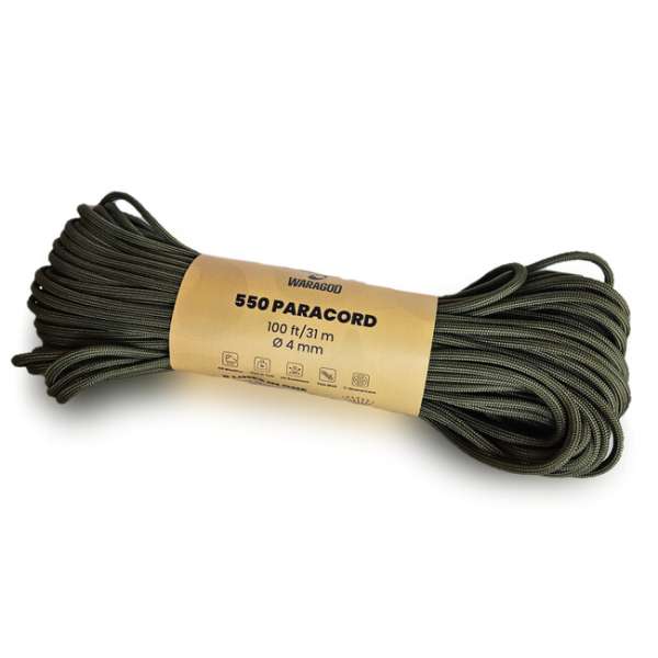 WARAGOD Paracord 550 kötél 31 m, átmérője 4 mm, zöld
