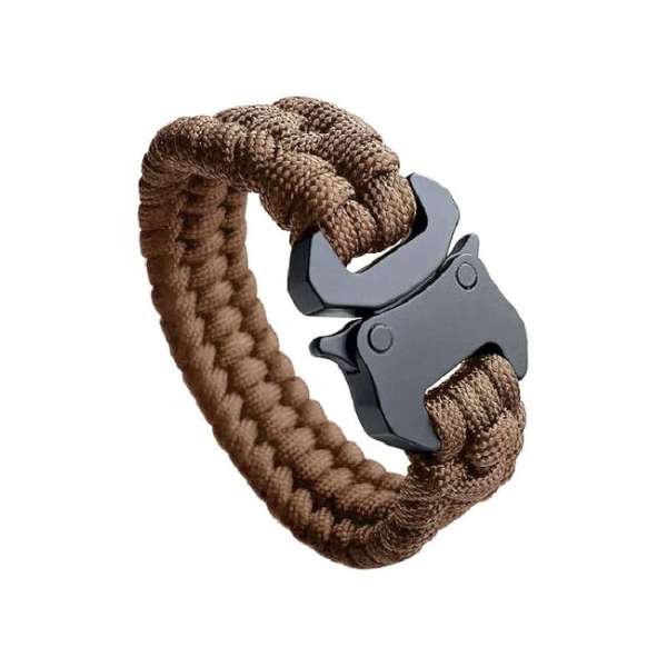 WARAGOD Paracord karkötő fémkapoccsal Avär, prérifarkas, coyote