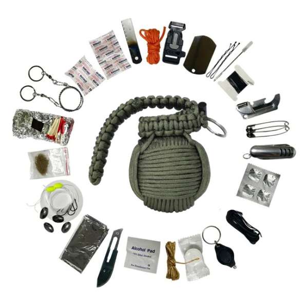 WARAGOD Paracord Menel túlélő készlet, zöld