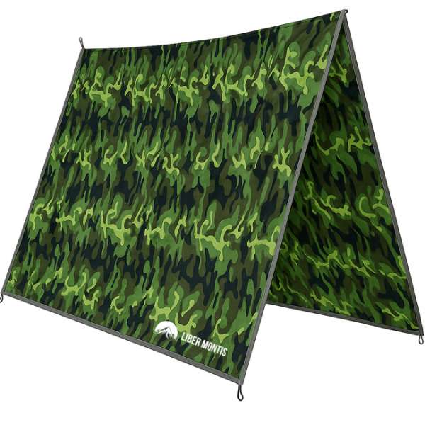 Liber Montis Többfunkciós kültéri ponyva Velum ringlikkel, C-Woodland