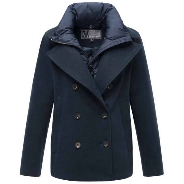 Marikoo Női rövid kabát levehető gallérral Aylaraa, tengerészkék