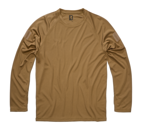 Brandit Férfi gyorsan száradó hosszú ujjú póló Quick Dry, camel