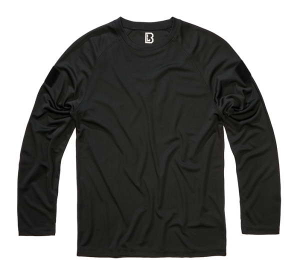 Brandit Férfi gyorsan száradó hosszú ujjú póló Quick Dry, fekete