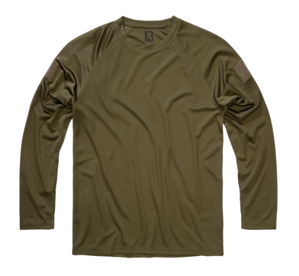 Brandit Férfi gyorsan száradó hosszú ujjú póló Quick Dry, olíva
