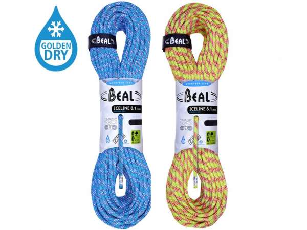 BEAL félmászó kötél Ice Line Unicore 8,1 mm 2 × 60 m, ánizs / smaragd