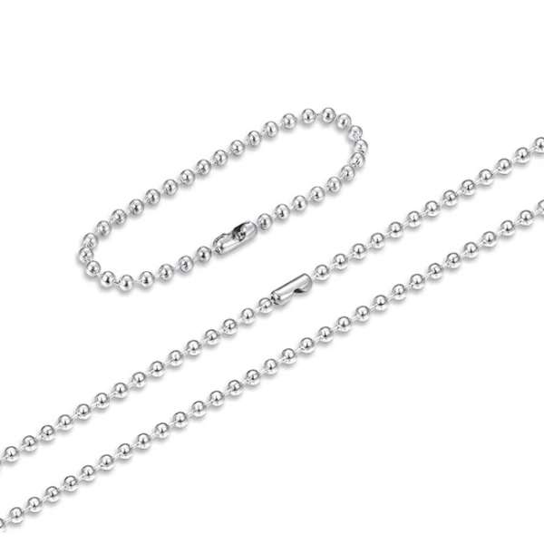 Waragod 2 db-os pót golyóslánc készlet azonosító címkékhez, ezüst