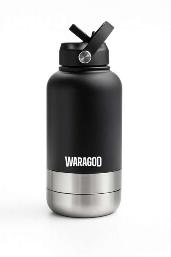 WARAGOD Aura termosz 3 az 1-ben 1000ml, fekete