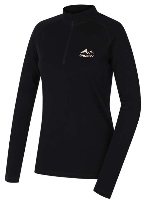 Husky Női termo póló cipzárral Merow Zip L, fekete