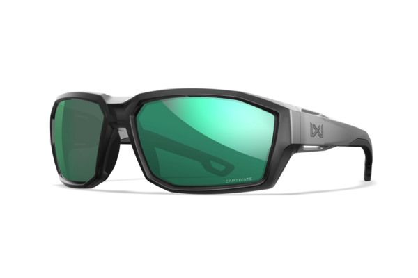Wiley X Alpine napsőveg, Matte Translucent Black / CAPTIVATE Polarized Green Mirror