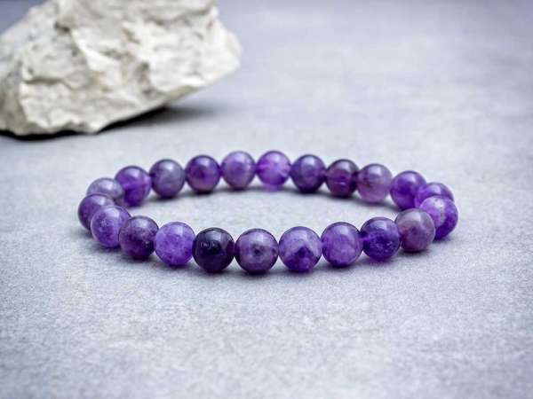 Ametiszt ásvány karkötő