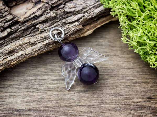 Siker angyal ametiszt ásvány medál