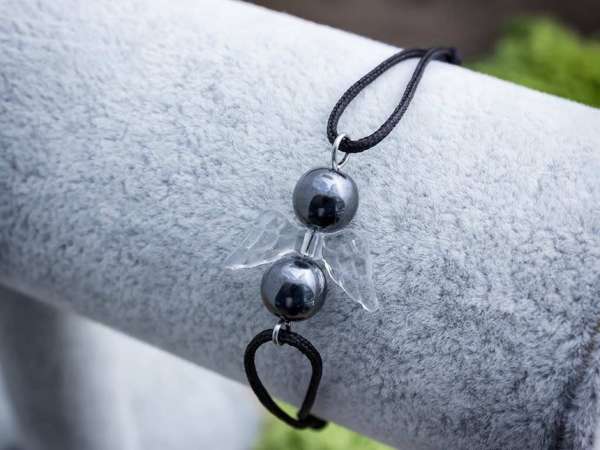 Vitalitás angyal hematit microcord karkötő