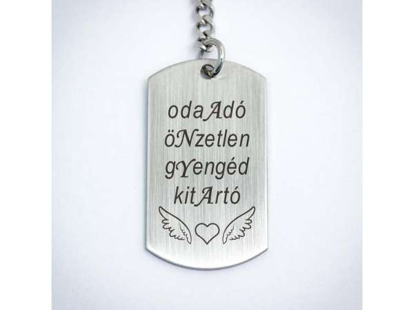 Az én anyám egy angyal acél medálos kulcstartó