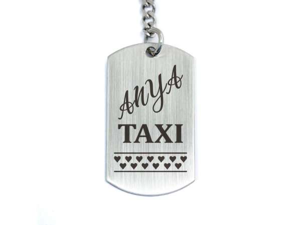 Anya taxi bérlet acél medálos kulcstartó