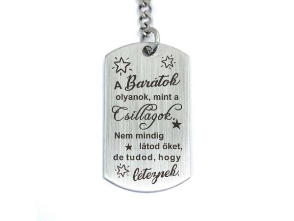 Barátok mint a csillagok acél medálos kulcstartó