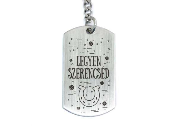 Legyen szerencséd acél medálos kulcstartó