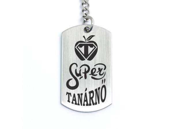 Szuper tanárnő medálos kulcstartó