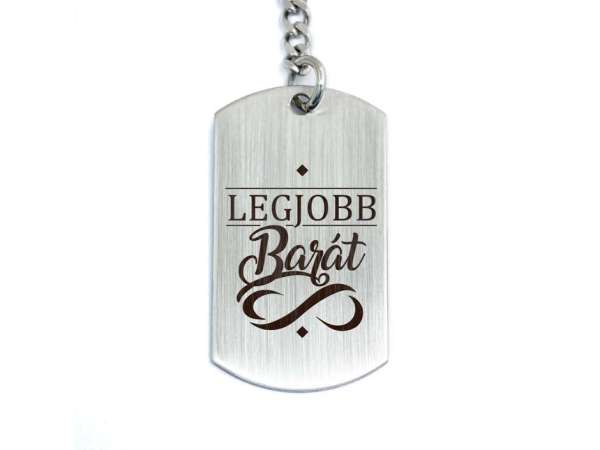 Legjobb barát acél medálos kulcstartó