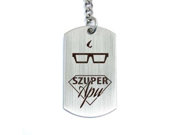 Szuper Apu acél medálos kulcstartó