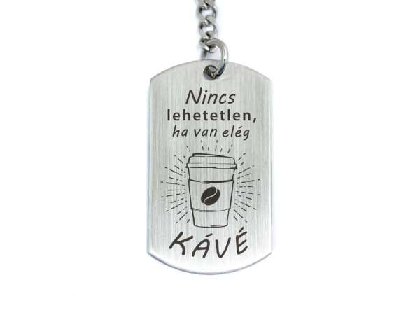 Nincs lehetetlen acél medálos kulcstartó