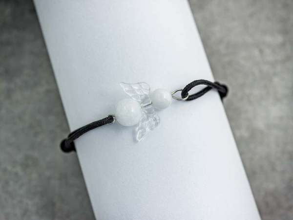 Öröm angyal jáde ásvány microcord karkötő