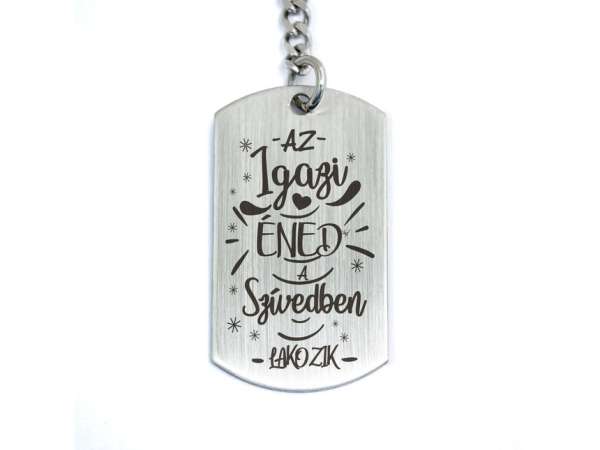 Az igazi éned acél medálos kulcstartó