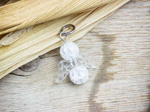 Nyugtató angyal roppantott hegyikristály ásvány medál