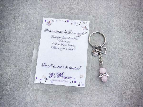 Hamarosan férjhez megyek kulcstartó rózsakvarccal