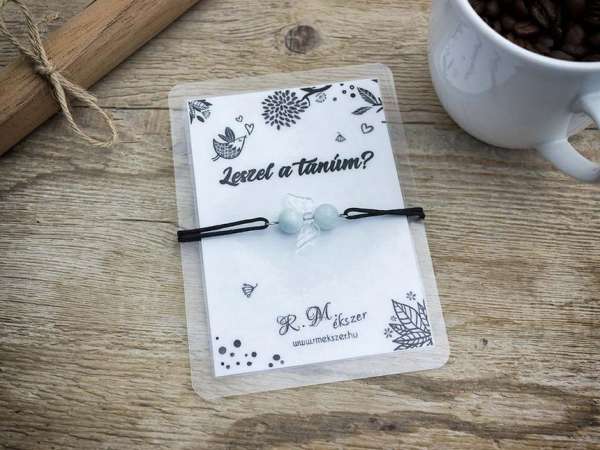 Leszel a tanúm akvamarin angyal karkötő