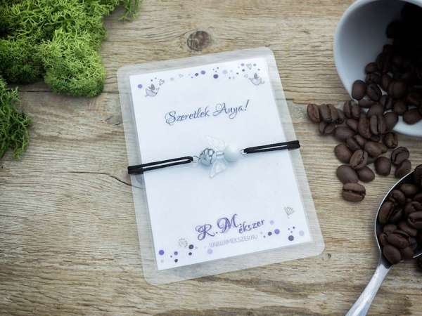 Szeretlek Anya howlit angyal karkötő