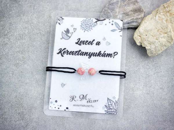 Leszel a Keresztanyukám rodokrozit angyal karkötő
