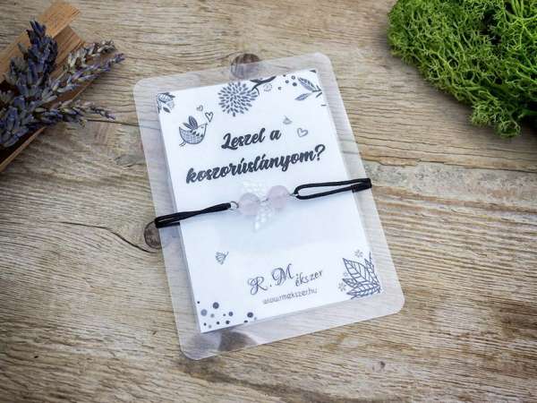 Leszel a koszorúslányom rózsakvarc angyal karkötő