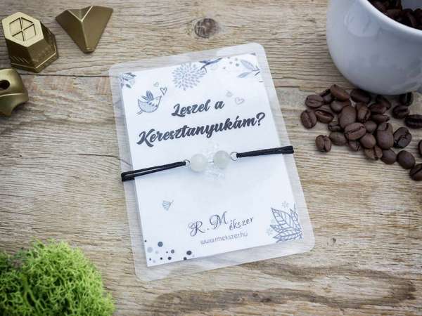 Leszel a Keresztanyukám holdkő angyal karkötő