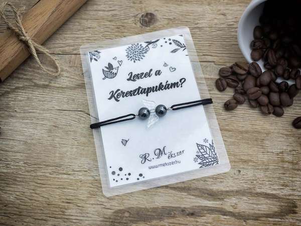 Leszel a Keresztapukám hematit angyal karkötő