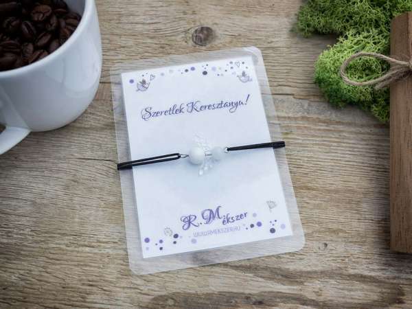 Szeretlek Keresztanya jáde angyal karkötő