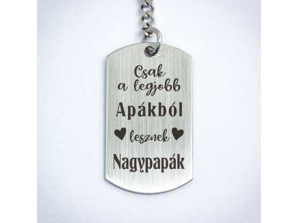 Apákból lesznek Nagypapák acél medálos kulcstartó