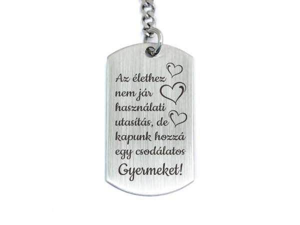 Csodálatos Gyermeket acél medálos kulcstartó