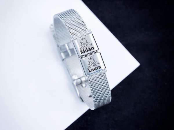 Csemetéim 2 egyedi medálos MoMents acél karkötő