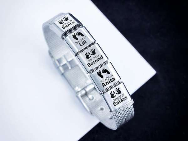 Életünk lenyomatai 5 egyedi medálos MoMents acél karkötő