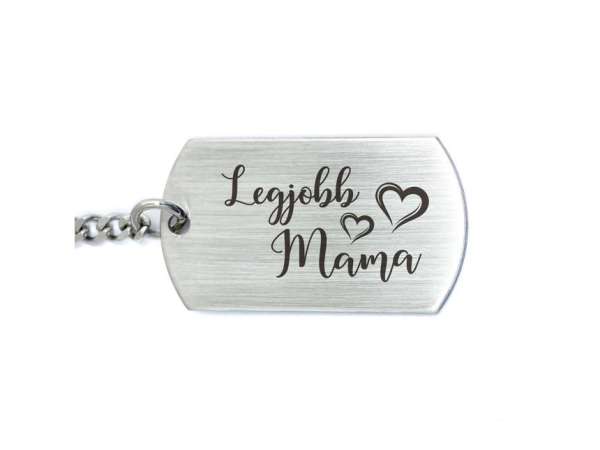 Legjobb Mama acél medálos kulcstartó