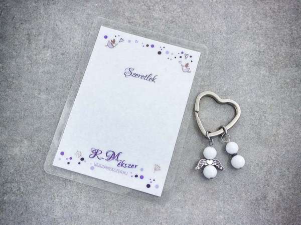 Szeretlek kulcstartó szerelmednek tejkvarccal