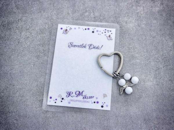 Szeretlek Dédi kulcstartó tejkvarccal
